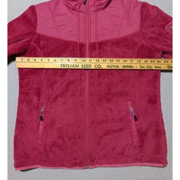 Nike ACG Women’s Fleece Jacket L Pink Full Zip High Loft Sherpa Nylon Panels - Picture 11 of 13